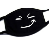 Men Women Riding Cotton Mask Dust-proof Fashion Black Facial Expression Teeth Warm Mask KZ-7004