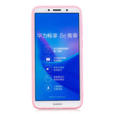 for HUAWEI Y5 2018 Cute Candy Color Matte TPU Anti-scratch Non-slip Protective Cover Back Case dark pink