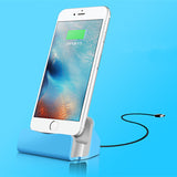 Desk Charger Charge and Sync Stand for IPhone 7 6s plus 6s 6 6plus 5s 5 Desktop Iphone Charger Silver