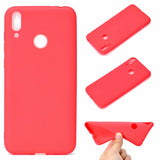 For HUAWEI Honor 8C Lovely Candy Color Matte TPU Anti-scratch Non-slip Protective Cover Back Case dark pink