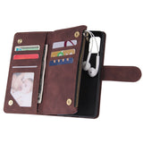 For Samsung A41 Mobile Phone Case Wallet Design Zipper Closure Overall Protection Cellphone Cover  3 brown