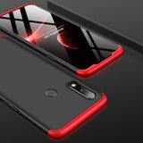 For OPPO realme3 Ultra Slim PC Back Cover Non-slip Shockproof 360 Degree Full Protective Case Red black red