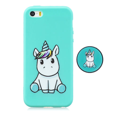 For iPhone 5 5S SE Phone Cases TPU Full Cover Cute Cartoon Painted Case Girls Mobile Phone Cover 5