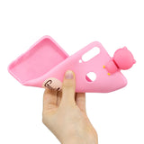 For Samsung A10S A20S Color Painting 3D Cartoon Animal Full Protective Soft TPU Mobile Phone Case Rose red