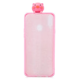 For Samsung A10S A20S Color Painting 3D Cartoon Animal Full Protective Soft TPU Mobile Phone Case Rose red