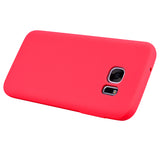 for Samsung S7 edge Cute Candy Color Matte TPU Anti-scratch Non-slip Protective Cover Back Case red