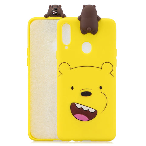 For Samsung A10S A20S Color Painting 3D Cartoon Animal Full Protective Soft TPU Mobile Phone Case yellow