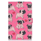 For Samsung T590 Laptop Protective Case Color Painted Smart Stay PU Cover with Front Snap Caring dog