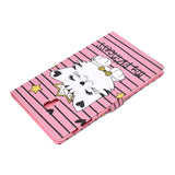 For Samsung T590 Laptop Protective Case Color Painted Smart Stay PU Cover with Front Snap Crown cat