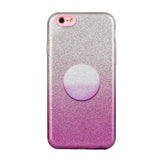 For iphone 6/6S/6 plus/6S plus/7/8/SE 2020 Phone Case Gradient Color Glitter Powder Phone Cover with Airbag Bracket yellow