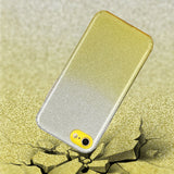For iphone 6/6S/6 plus/6S plus/7/8/SE 2020 Phone Case Gradient Color Glitter Powder Phone Cover with Airbag Bracket yellow