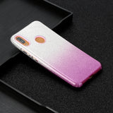 For Samsung A10/A50/A30S/A70/A20S Phone Case Gradient Color Glitter Powder Phone Cover with Airbag Bracket purple