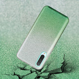 For Samsung A10/A50/A30S/A70/A20S Phone Case Gradient Color Glitter Powder Phone Cover with Airbag Bracket blue