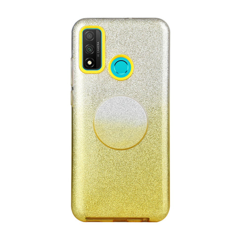 For HUAWEI Mate 30/Nova 5I pro/Mate 30 Pro/PSmart /Y5P/Y6P 2020 Phone Case Gradient Color Glitter Powder Phone Cover with Airbag Bracket yellow