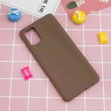 For Samsung A01/ A11/A21/A41/A51/A71/A81/A91 Mobile Phone Case Lovely Candy Color Matte TPU Anti-scratch Non-slip Protective Cover Back Case 9 brown
