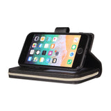 For Iphone 6/6s/6 Plus/6s Plus/7 Plus/8 Plus Pu Leather  Mobile Phone Cover Zipper Card Bag + Wrist Strap black