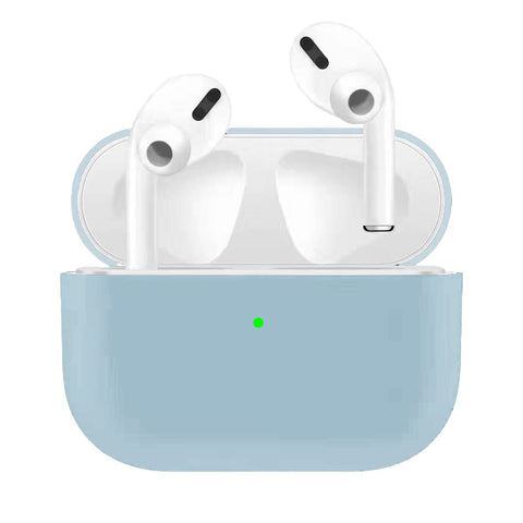 For Airpods Pro Silicone Earphone Case For Airpods Pro Shockproof Cases For Apple Bluetooth Headset Protective Cover Light blue