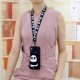 For HUAWEI Y6 2019 Y7 2019 Y9 2019 Cartoon Full Protective TPU Mobile Phone Cover with Mini Coin Purse+Cartoon Hanging Lanyard 5 black striped bears