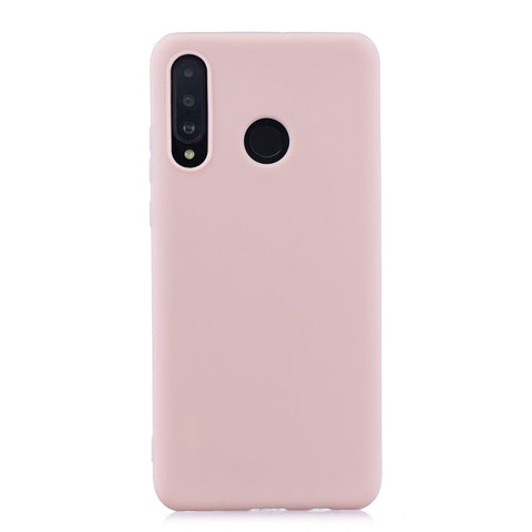 For HUAWEI P30 LITE/NOVA 4E Lovely Candy Color Matte TPU Anti-scratch Non-slip Protective Cover Back Case Light pink