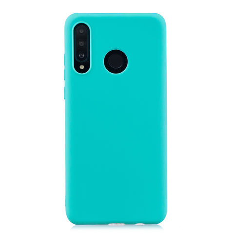 For HUAWEI P30 LITE/NOVA 4E Lovely Candy Color Matte TPU Anti-scratch Non-slip Protective Cover Back Case Light blue