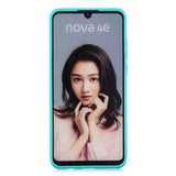 For HUAWEI P30 LITE/NOVA 4E Lovely Candy Color Matte TPU Anti-scratch Non-slip Protective Cover Back Case Light blue