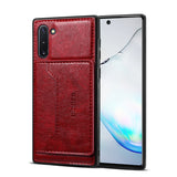 For Samsung Note 10/10 Pro Cellphone Cover 2-in-1 Stand Function Textured PU Leather Anti-scratch Overall Protection Case Card Holder black