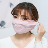 Men Women Warm Mask Autumn Winter Riding Cotton Breathable Dust-proof Mask Dark Pink