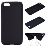 for HUAWEI Y5 2018 Cute Candy Color Matte TPU Anti-scratch Non-slip Protective Cover Back Case black
