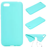 for HUAWEI Y5 2018 Cute Candy Color Matte TPU Anti-scratch Non-slip Protective Cover Back Case Light blue