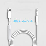 Lighting to 3.5mm Male Jack Aux Audio Extension Cable for 7 8 Plus X XS X XR Car Speaker Connector Adapter Cord white