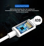 Lighting to 3.5mm Male Jack Aux Audio Extension Cable for 7 8 Plus X XS X XR Car Speaker Connector Adapter Cord white