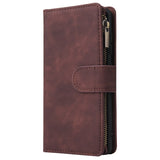 For Samsung A41 Mobile Phone Case Wallet Design Zipper Closure Overall Protection Cellphone Cover  3 brown