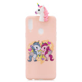 For Samsung A10S A20S Color Painting 3D Cartoon Animal Full Protective Soft TPU Mobile Phone Case Light pink