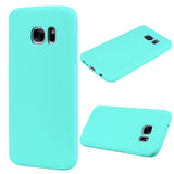 for Samsung S7 edge Cute Candy Color Matte TPU Anti-scratch Non-slip Protective Cover Back Case Light blue