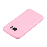 for Samsung S7 edge Cute Candy Color Matte TPU Anti-scratch Non-slip Protective Cover Back Case dark pink