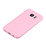 for Samsung S7 edge Cute Candy Color Matte TPU Anti-scratch Non-slip Protective Cover Back Case dark pink