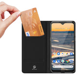 DUX DUCIS for Nokia 5.3 Leather Mobile Phone Cover with Bracket Card Slot Magnetic Protective Case black