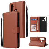 For OPPO Realme 5 Rro Cellphone Cover Buckle Closure Cards Holder Wallet Design Stand Function PU Leather Smart Shell Overall Protection  brown