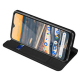 DUX DUCIS for Nokia 5.3 Leather Mobile Phone Cover with Bracket Card Slot Magnetic Protective Case black