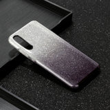 For Samsung A10/A50/A30S/A70/A20S Phone Case Gradient Color Glitter Powder Phone Cover with Airbag Bracket black