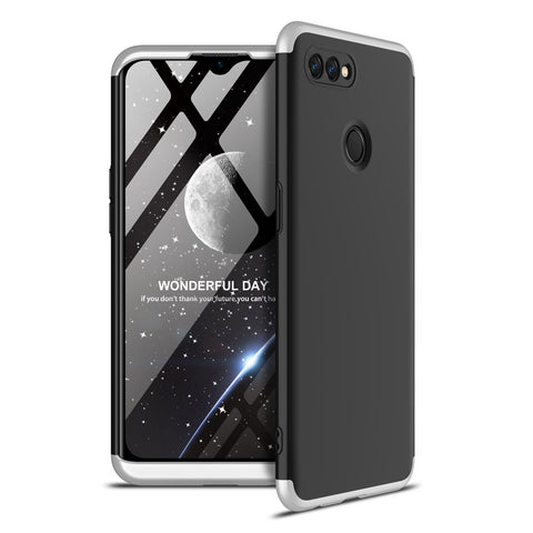 For OPPO A12 Mobile Phone Cover 360 Degree Full Protection Phone Case Silver black silver