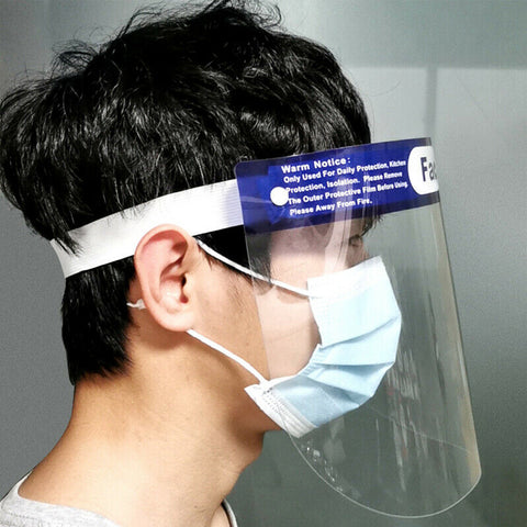 Double-sided Transparent Protective Mask Anti-fogging Anti-droplet PET Head Wearing Cover Transparent