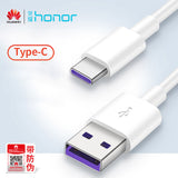 USB Cable Fast Charging Phone 5A Type-C High Speed Data Cables for Samsung Huawei white