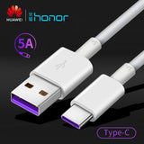 USB Cable Fast Charging Phone 5A Type-C High Speed Data Cables for Samsung Huawei white