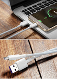 USB Cable Fast Charging Phone 5A Type-C High Speed Data Cables for Samsung Huawei white