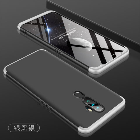 For OPPO A5 2020/A11X Cellphone Cover Hard PC Phone Case Bumper Protective Smartphone Shell black silver
