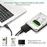 SATA to USB3.0 Adapter Converter 12V/2A US Plug Power Adapter  black