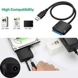 SATA to USB3.0 Adapter Converter 12V/2A US Plug Power Adapter  black