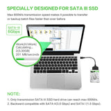 USB 3.0 To SATA 7+15 Pin Adapter Cable for 2.5 Inch HDD SSD 20/25CM black