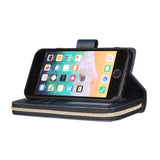For Iphone 6/6s/6 Plus/6s Plus/7 Plus/8 Plus Pu Leather  Mobile Phone Cover Zipper Card Bag + Wrist Strap blue